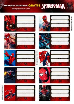Etiquetas Escolares Spiderman Hombre Arania P